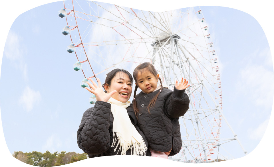 葛西臨海公園で遊ぶ親子