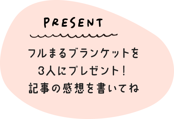 プレゼント フルまるブランケットを3人にプレゼント！記事の感想をかいてね