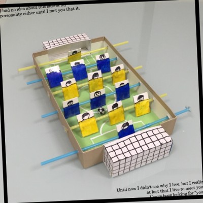 夏休みの自由工作♪　空き箱で作るサッカーゲーム