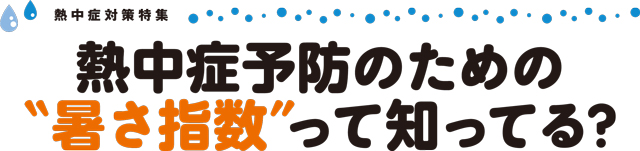 熱中症予防のための〝暑さ指数〞って知ってる？