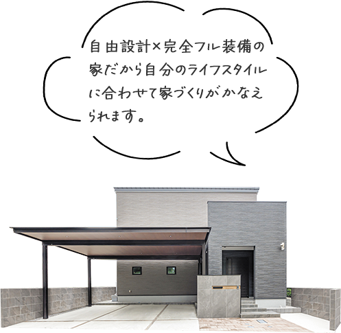 自由設計×完全フル装備の家だから自分のライフスタイルに合わせて家づくりがかなえられます。