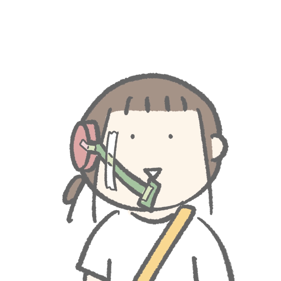 幼稚園にお迎えに行ったら、頬にテープで直張りしたそれは何?