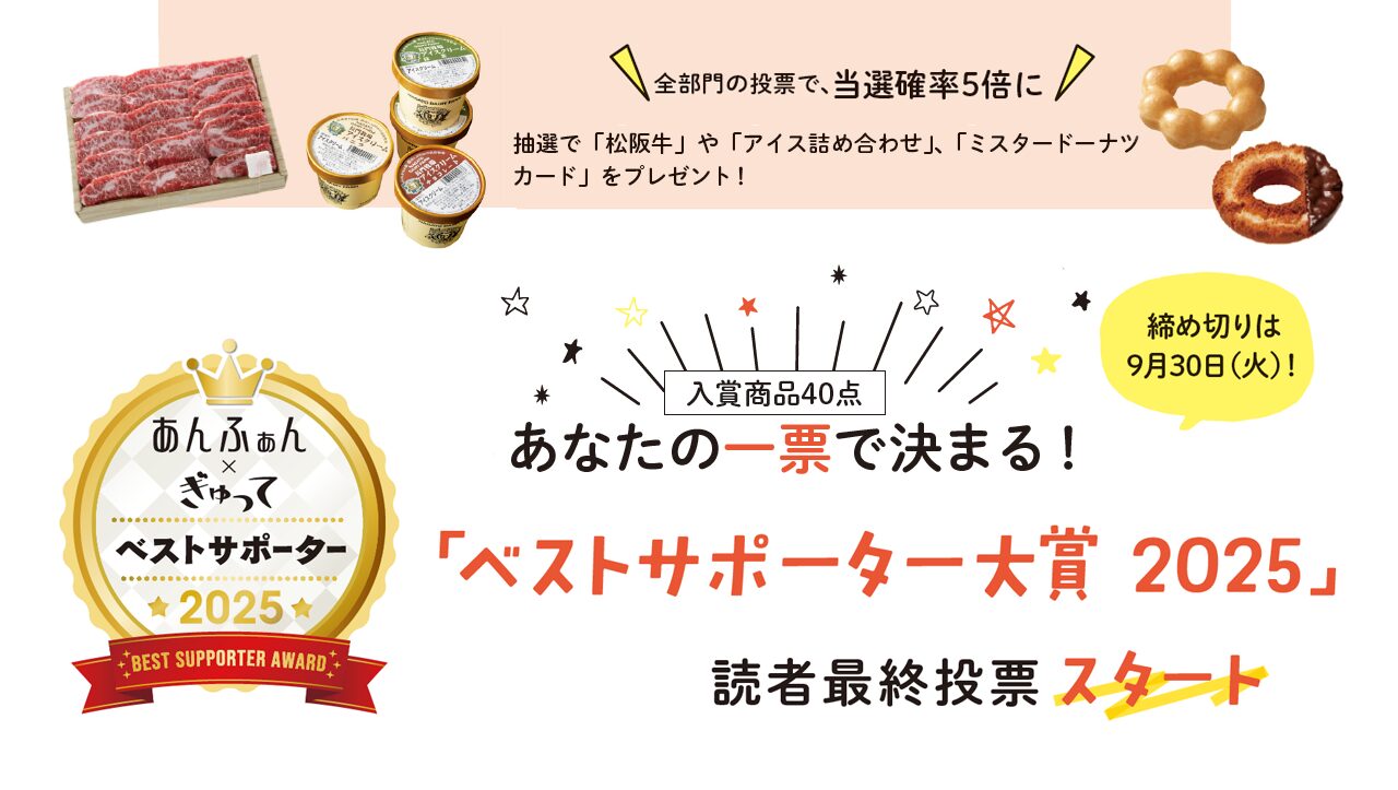 あなたの一票で決まる!「ベストサポーター大賞2025」最終投票スタート