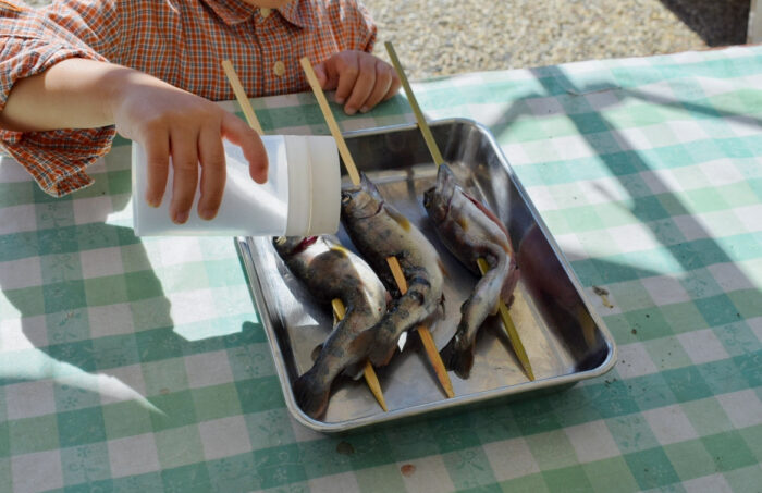 魚つかみから調理まで！「笛吹川フルーツ公園」で食育体験