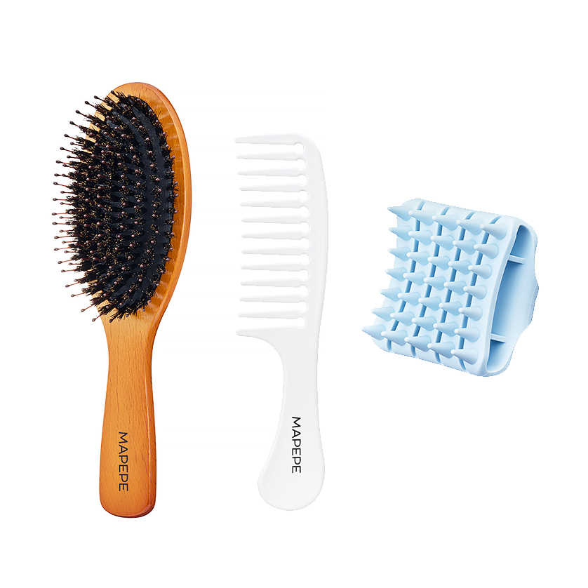 毎日のヘアケアを手早く心地よく！マぺぺ「ミックスブラシ・ヘアケアコーム・スカルプブラシ」の3点セットを5人に
