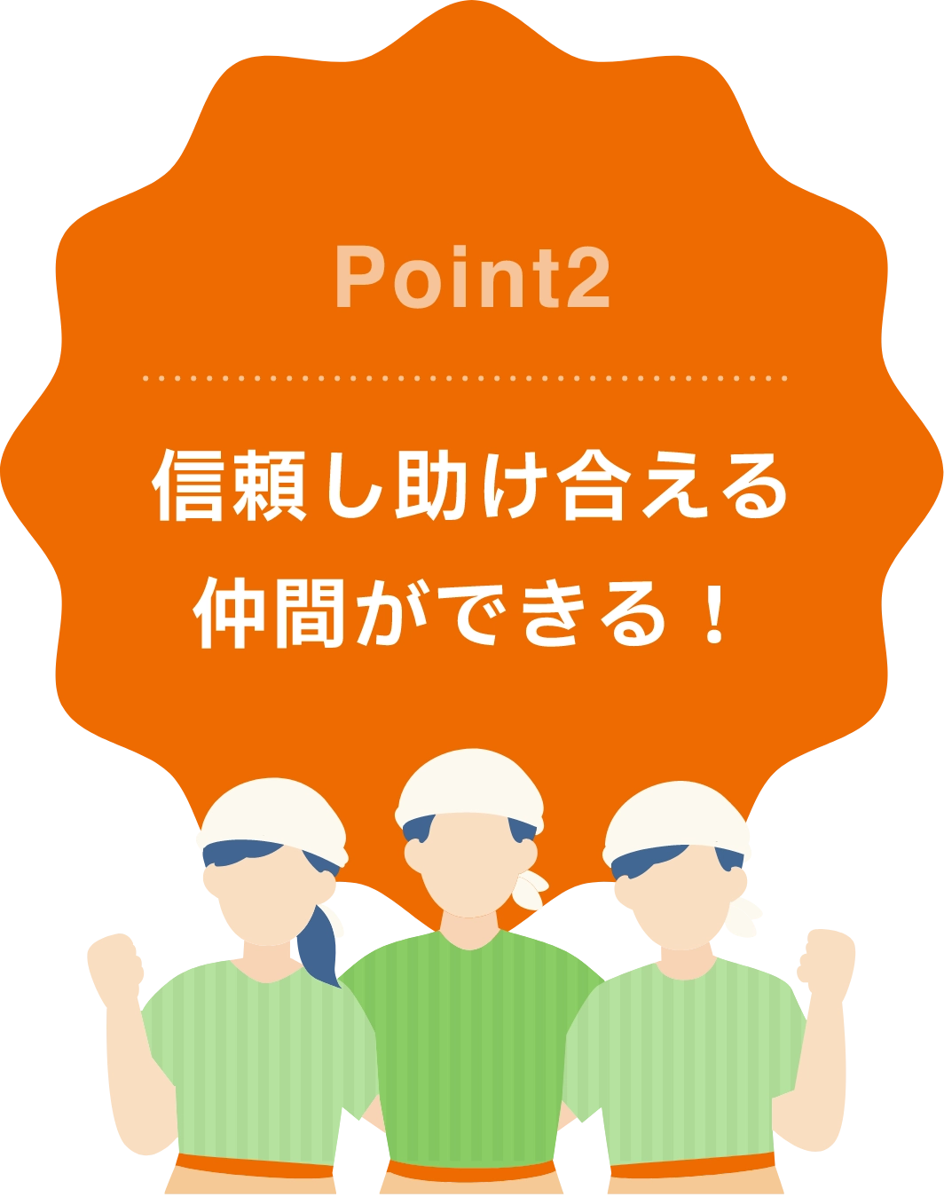 Point2:信頼し助け合える仲間ができる！