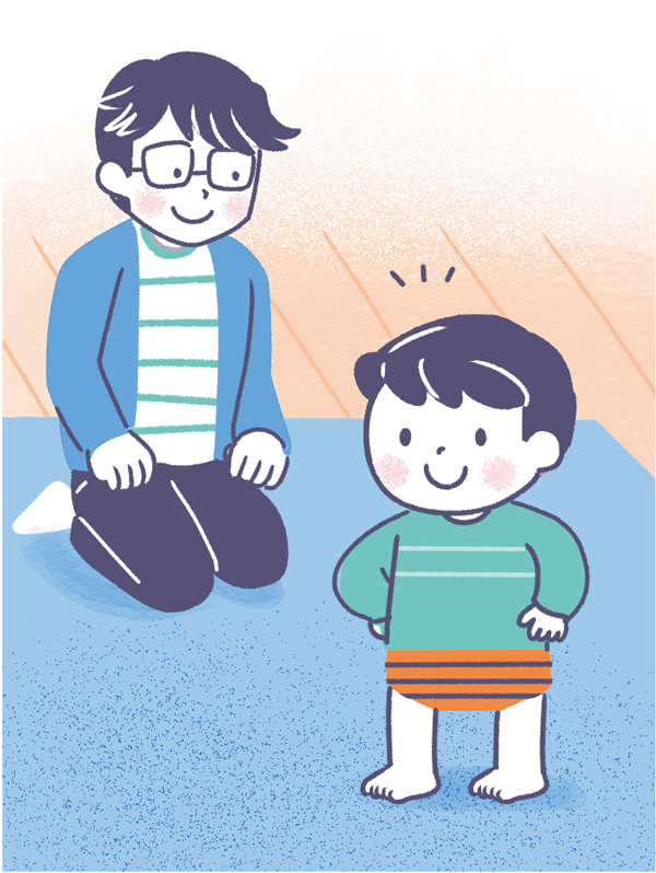 日中はパンツで過ごす
