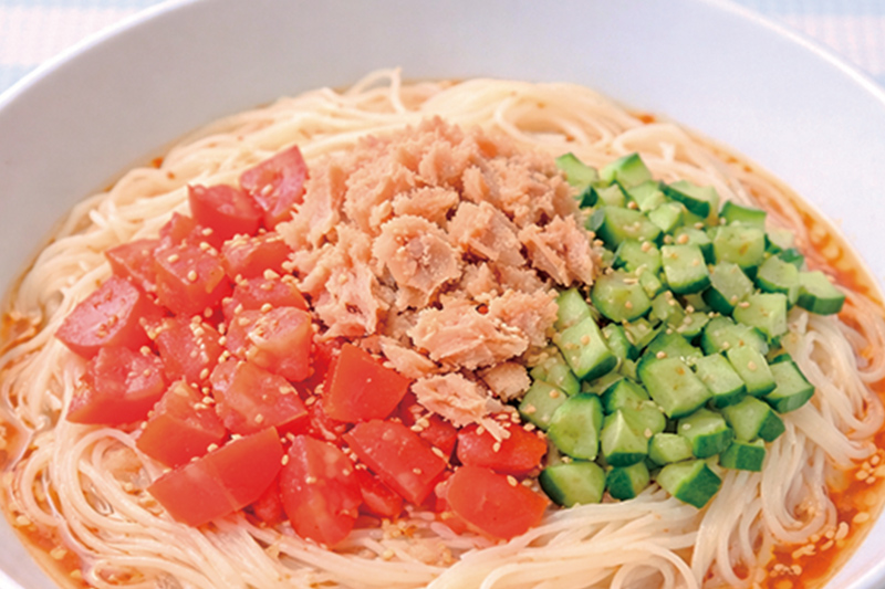 ツナトマ冷やしそうめん